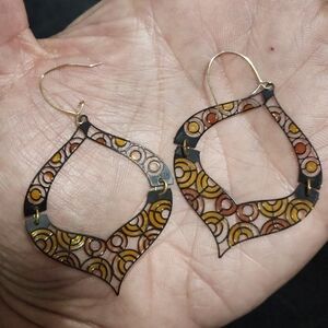 Elegant Gold and Black Earrings